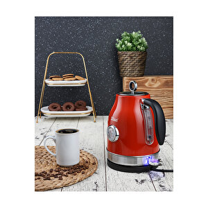 Zln7033 | Retro Su Isıtıcısı | 1,7l Kapasite Katlle | 2200w | Şık Kırmızı Retro Tasarım