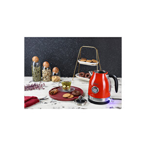 Zln7033 | Retro Su Isıtıcısı | 1,7l Kapasite Katlle | 2200w | Şık Kırmızı Retro Tasarım