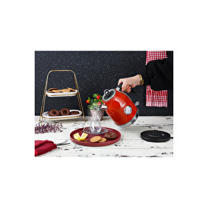 Zln7033 | Retro Su Isıtıcısı | 1,7l Kapasite Katlle | 2200w | Şık Kırmızı Retro Tasarım