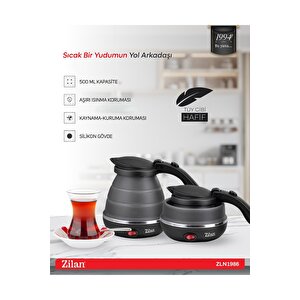 Zln1986 Su Isıtıcı | 0,5 L. | 750w Katlanabilir Mini Seyahat Kattle | Paslanmaz Çelik Tabanı