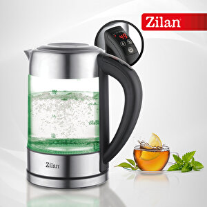 Zln3949 Dijital Cam Su Isıtıcı | 1.7l Ayarlanabilir Led Işıklı Kattle | Çift Duvarlı Tasarım | 2200w