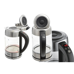 Zln3949 Dijital Cam Su Isıtıcı | 1.7l Ayarlanabilir Led Işıklı Kattle | Çift Duvarlı Tasarım | 2200w