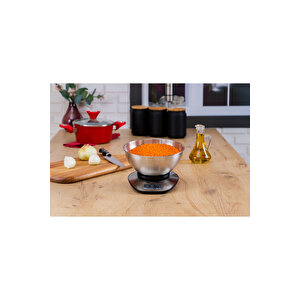 Zln2960 Dijital Mutfak Tartısı | 5 Kg | 1 Gr Hassasiyet | Paslanmaz Çelik Yüzey | Pil Dahil