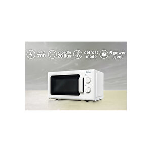 Zln1174 | Mikrodalga Fırın | 20l Kapasite | 700w | 6 Kademeli | Buz Çözme