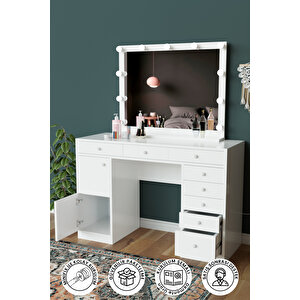 "ariana" Makyaj Masası Aynalı Ve 8 Çekmeceli Takı Organizer Masası