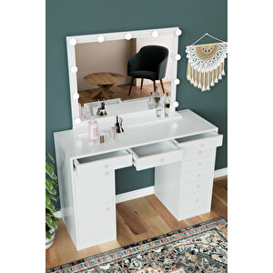 "ariana" Makyaj Masası Aynalı Ve 8 Çekmeceli Takı Organizer Masası