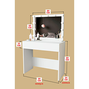 "anita" Makyaj Masası Aynalı Ve Çekmeceli Takı Organizer Masası
