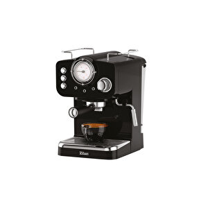 Zln2991 Retro Espresso Kahve Makinesi (espresso-cappiccino-latte)15 Bar Basınç Süt Köpürtücü 1.25l 1100w | Siyah