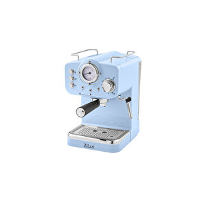 Zln2861 Espresso Kahve Makinesi Espresso-cappiccino-latte | 15 Bar Süt Köpürtücü | 1100w Retro Mavi