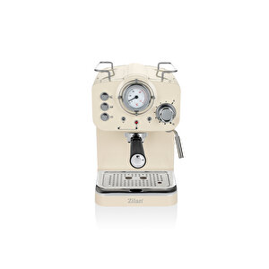 Zln2992 Espresso Kahve Makinesi Espresso-cappiccino-latte | 15 Bar Süt Köpürtücü | 1100w Retro Bej