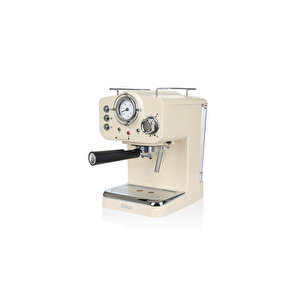 Zln2992 Espresso Kahve Makinesi Espresso-cappiccino-latte | 15 Bar Süt Köpürtücü | 1100w Retro Bej