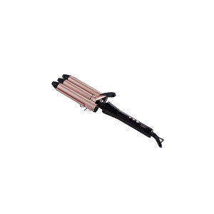 Zln9198 3'lü Seramik Saç Maşası | Su Dalgası 3x25mm | Saç Şekillendirici | 5 Seviye Isı Ayarı Led