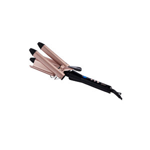 Zln9198 3'lü Seramik Saç Maşası | Su Dalgası 3x25mm | Saç Şekillendirici | 5 Seviye Isı Ayarı Led