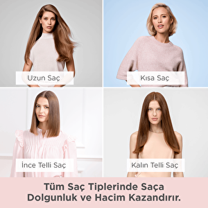 Babyliss Volume Boost İyon Etkili 4 Isı Ayarlı Seramik Isıtıcı Gövdeli Termal Saç Fırçası Pembe Hsb200e