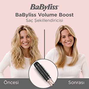 Babyliss Volume Boost İyon Etkili 4 Isı Ayarlı Seramik Isıtıcı Gövdeli Termal Saç Fırçası Pembe Hsb200e