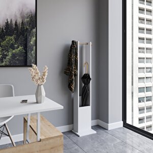 Lagomood Joline Şemsiyelik Askılık Portmanto Beyaz Meşe