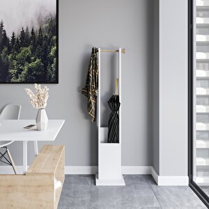 Lagomood Joline Şemsiyelik Askılık Portmanto Beyaz Meşe