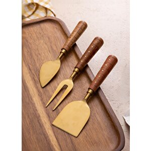 Wood Peynir Servis Takımı 3 Parça