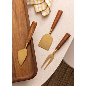 Wood Peynir Servis Takımı 3 Parça