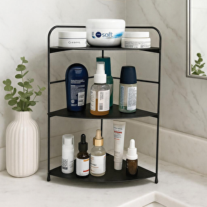 Banyo Mutfak Düzenleyici Organizer Köşe Rafı - Ayarlanabilir 3 Raflı Baharatlık