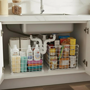 2'li 33x33 Connectör'lü Organizer Sepet Beyaz