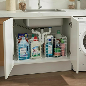 2'li 33x33 Connectör'lü Organizer Sepet Beyaz
