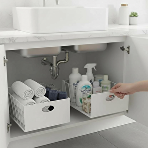 2'li 25/23 Raylı Dolap İçi Çekmece Beyaz