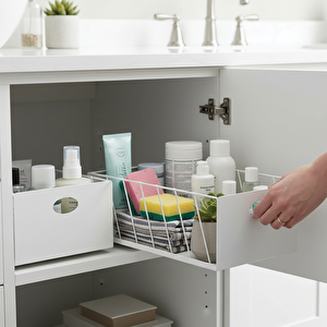 2'li 25/23 Raylı Dolap İçi Çekmece Beyaz