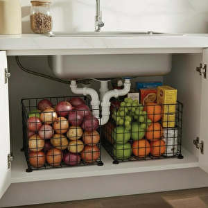 2'li 33x33 Connectör'lü Organizer Sepet Siyah