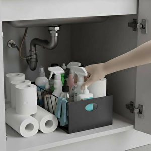 23'lük Raylı Dolap İçi Çekmece Siyah