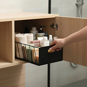 23'lük Raylı Dolap İçi Çekmece Siyah