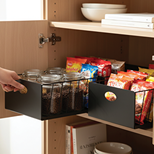 2'li 25/23 Raylı Dolap İçi Çekmece Siyah