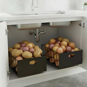 2'li 25/23 Raylı Dolap İçi Çekmece Siyah