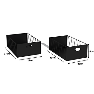 2'li 25/23 Raylı Dolap İçi Çekmece Siyah