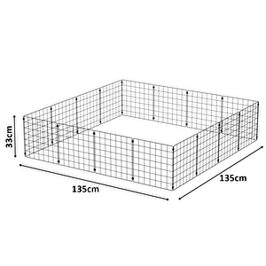 33x33 Panel 4x4 Evcil Hayvan Çiti Siyah