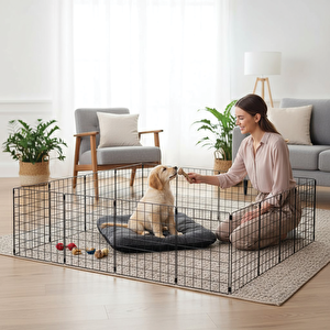 33x33 Panel 4x4 Evcil Hayvan Çiti Siyah