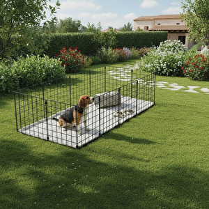 33x33 Panel 2x4 Evcil Hayvan Çiti Siyah