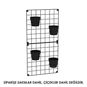 2'li 33x33 Dekoratif Hasır Tel Duvar Paneli 4 saksılı