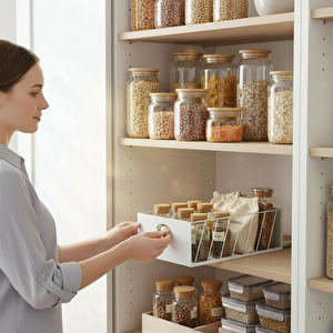 23'lük Raylı Dolap İçi Çekmece Beyaz