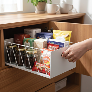 23'lük Raylı Dolap İçi Çekmece Beyaz