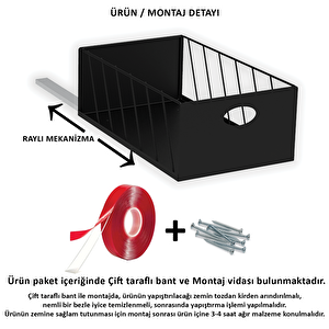 23'lük Raylı Dolap İçi Çekmece Beyaz