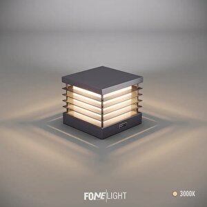Postila 24 cm LED Set Üstü Bahçe Aydınlatma Armatürü Antrasit Alüminyum IP65 Bahçe Duvar Aydınlatması 24x24x21 cm