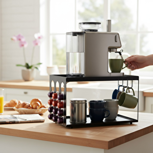 Kapsül Kahve Organizeri Model 3 Siyah - Şık Ve Fonksiyonel Düzenleyici Stand