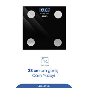 Sbs-4466 Akıllı Bluetooth Baskül | Vücut Yağ & Bmi Ölçer, Mobil Uygulamalı