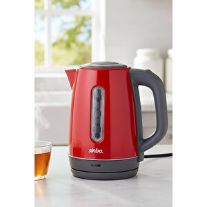 Inox Su Isıtıcı Kettle  Paslanmaz Çelik Sk-8031 Kırmızı