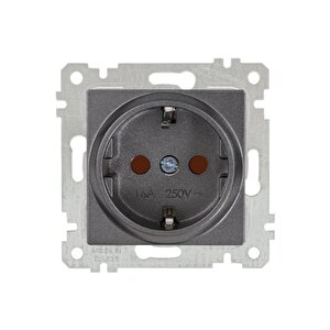 Topraklı Priz Rita Metalik Füme 2200 600 0295 (çerçeve Hariç)