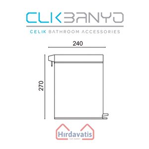 Paslanmaz Çelik Pedallı Çöp Kovası 5lt Siyah