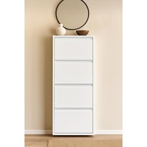 Kali̇te Metal Ayakkabılık 4 Kapaklı Beyaz