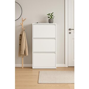 Kali̇te Metal Ayakkabılık 3 Kapaklı Beyaz