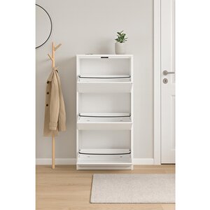 Kali̇te Metal Ayakkabılık 3 Kapaklı Beyaz